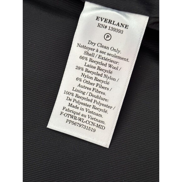 Everlane The Italian ReWool Cocoon Coat Navy/Gray Check Women's Size XXS New - Picture 16 of 16